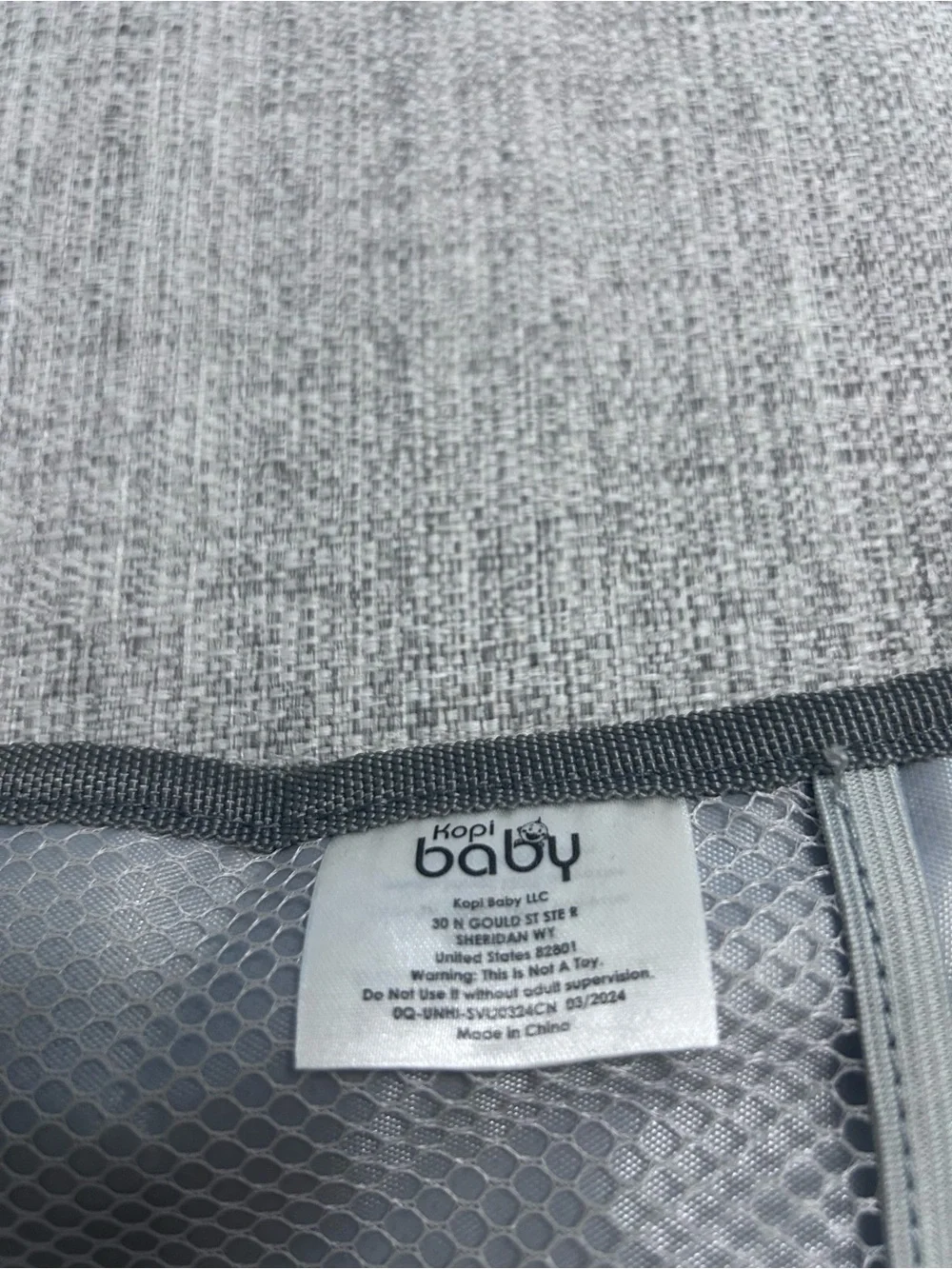 Grey & White Arrow Foldable Portable Changing Pad for Baby with Secure Buckle.